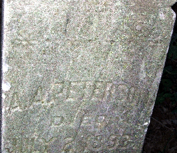 Grave Marker for A. A. Peterson