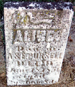 Grave Marker for Alice Pursell