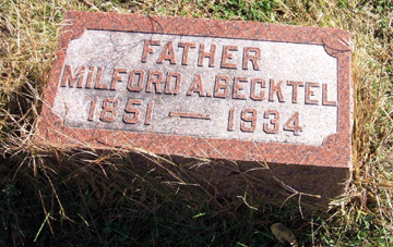 Grave Marker for Milford A. Becktel