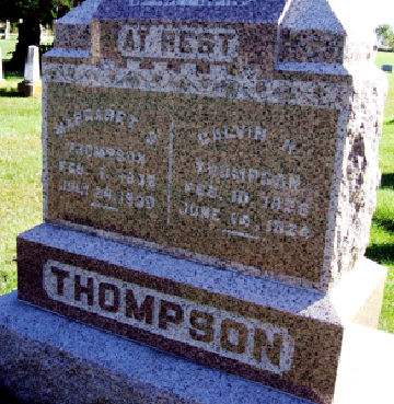 Grave Marker forCalvin and Margaret Thompson 