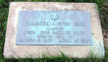 Grave Marker for Charles Austin Vail