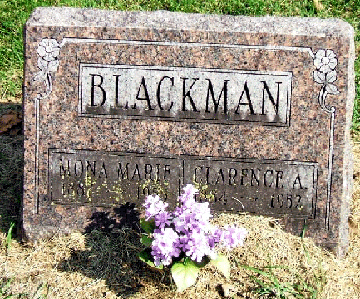 Grave Marker for Clarence and Mona Blackman