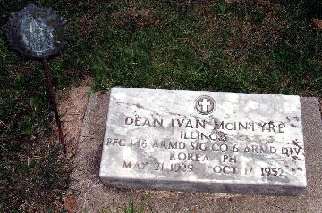 Grave Marker for Dean Ivan McIntyre