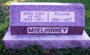 Grave Marker for William and Dora (Yoho) McElhinney