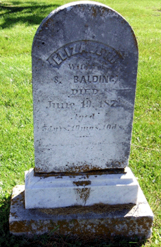 Grave Marker for Elizabeth Balding
