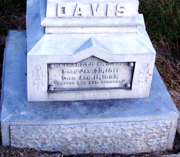 Grave Marker for Elizabeth Davis