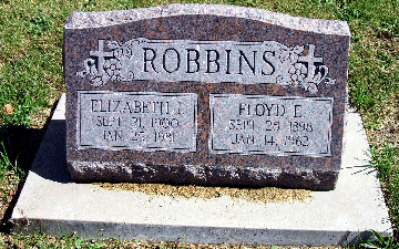 Grave Marker for Floyd and Elizabeth Robbins