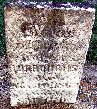 Grave Marker for Eva A. Borroughs