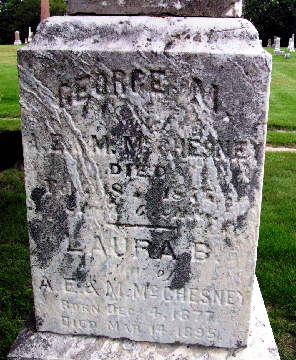 Grave Marker for George and Laura McChesney