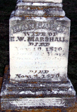 Grave Marker for Hannah Marshall