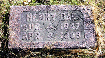 Grave Marker for Henry Oak or Oar?
