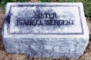 Grave Marker for Sister Isabell Sergent 