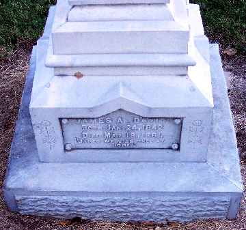Grave Marker for James Davis