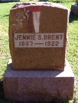 Grave Marker for Jennie S. Brent