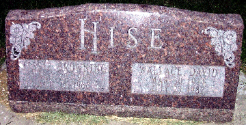 Grave Marker for Wallace and Jessie Hise