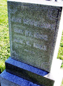 Grave Marker for Jane McWilliams