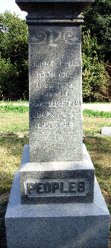 Grave Marker for John and Mary Peoples