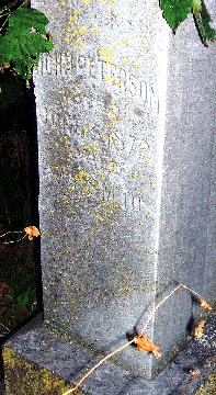 Grave Marker for John Peterson