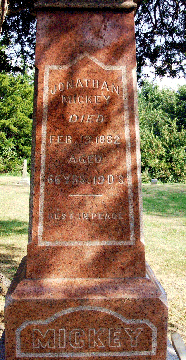 Grave Marker for Jonathan Mickey