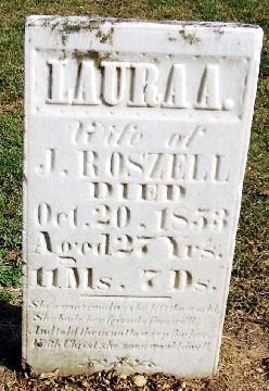 Grave Marker for Laura Roszell 