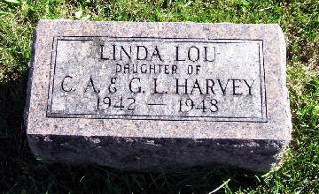 Grave Marker for Linda Lou Harvey