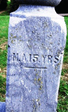 Grave Marker for M. A. Robbins 