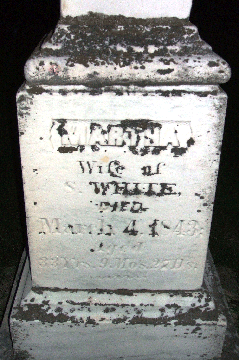 Grave Marker for Martha White