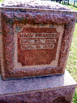 Grave Marker for Mary Francis Reed