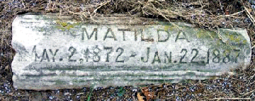 Grave Marker for Matilda Robbins 