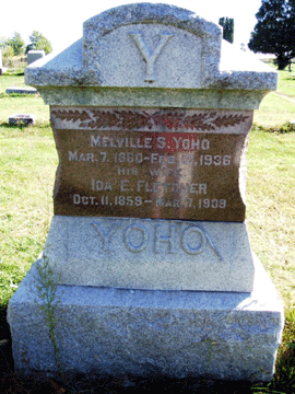 Grave Marker for Melville S. and Ida E. Fletcher Yoho