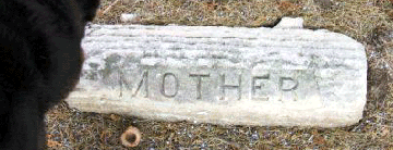 Grave Marker for Mother Robbins 