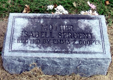 Grave Marker for Mother Isabell Sergent 