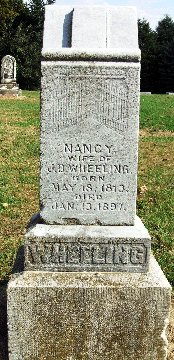 Grave Marker for Nancy Wheeling