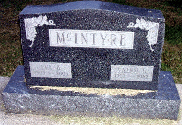 Grave Marker for Ralph and Eva McIntyre