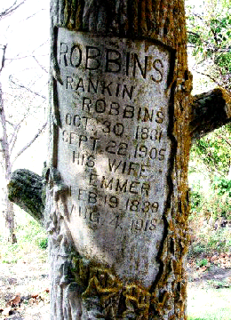 Grave Marker for Rankin and Emmer Robbins 