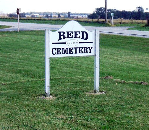 Reed Cemetery Sign