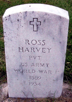 Grave Marker for Ross Harvey