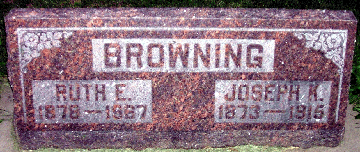 Grave Marker for Joseph and Ruth Browning