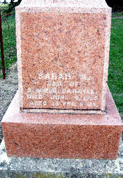 Grave Marker for Sarah Darnell