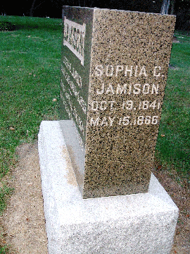 Grave Marker for Sophia Jamisonl