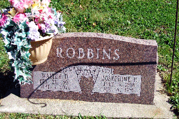 Grave Marker for Walter and Josephine Robbins