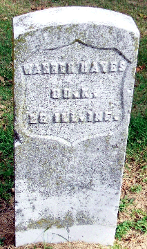 Grave Marker for Waren Hayes
