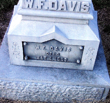 Grave Marker for W.F. Davis